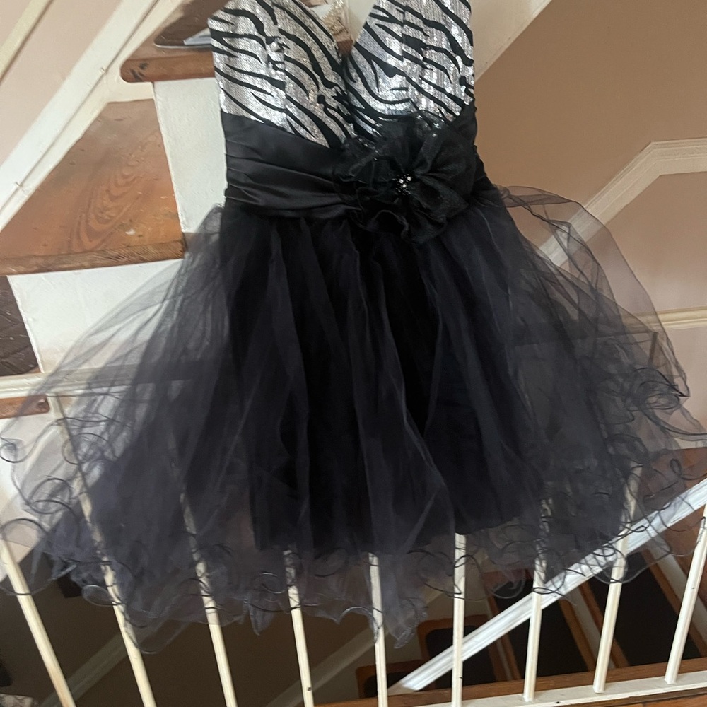 Elegant Black and Silver Kids Dress